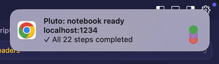 Screenshot of the notification from Chrome when all tasks are done